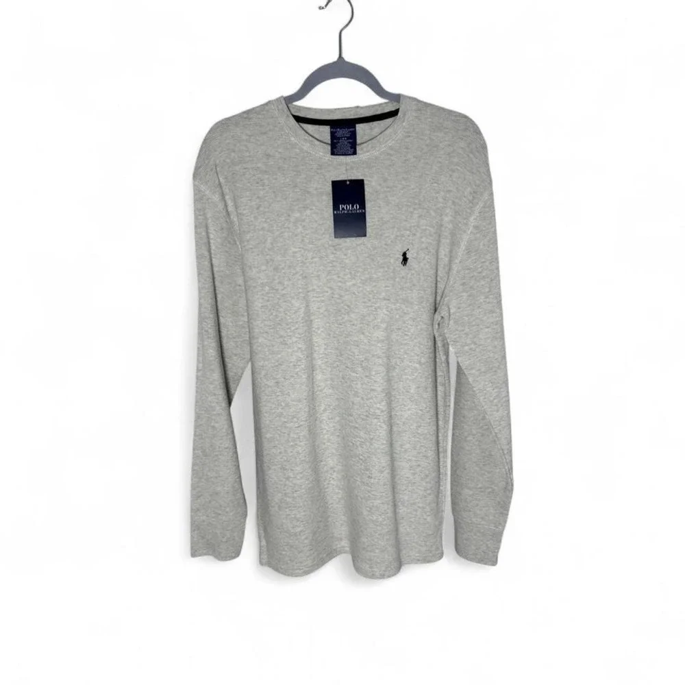 Polo Ralph Lauren Mens Shirt Large Long Sleeve Thermal Waffle‎ Knit Sleep Wear